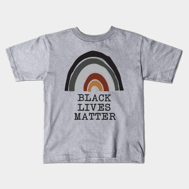 Black Lives Matter Rainbow Kids T-Shirt by gatherandgrace